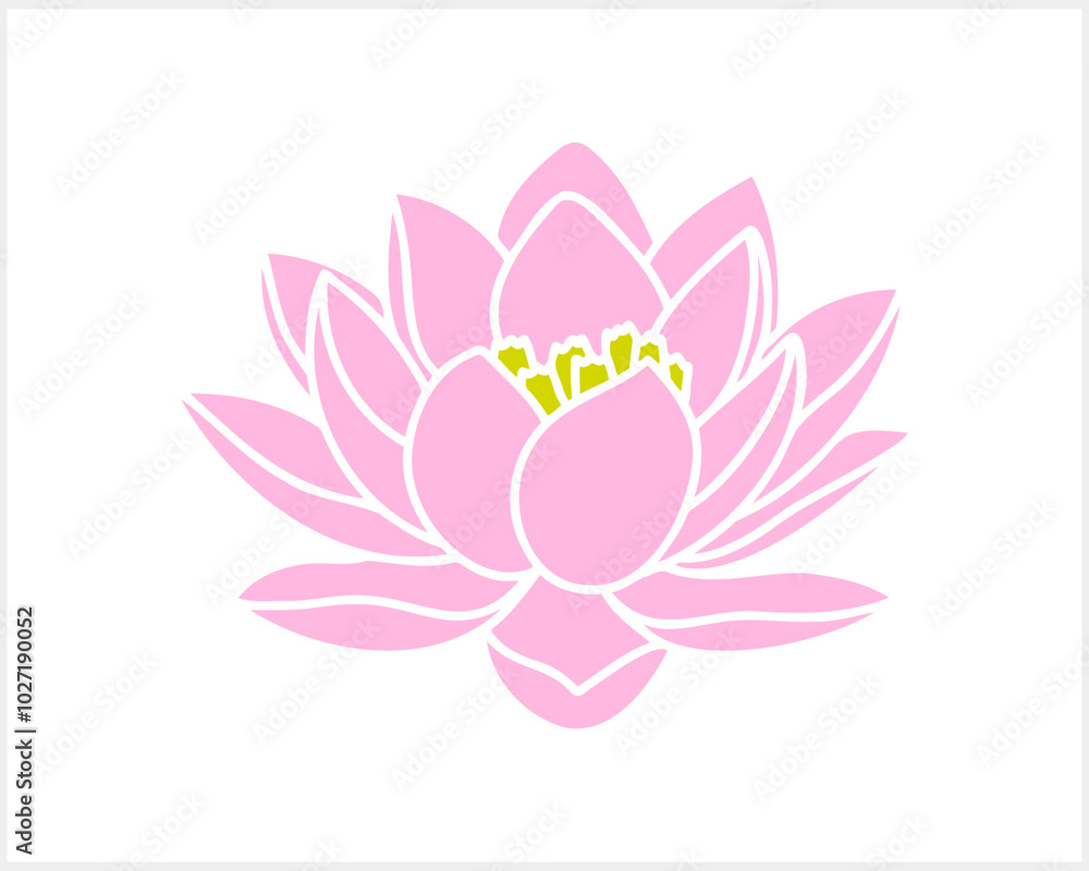 Lotus flower doodle icon isolated. Vector illustration Lotus flower doodle icon isolated. Vector illustration