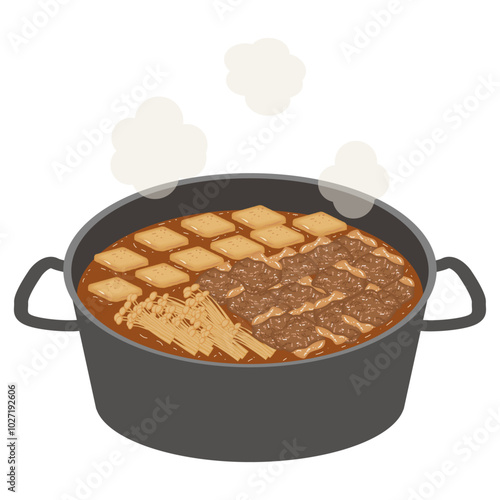 大鍋に入った肉豆腐