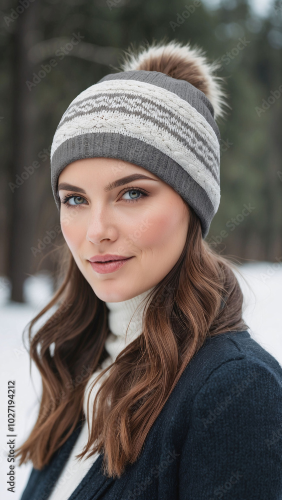 Winter Headband Mockup Knitted Patterns Woolen Textures Cold Weather Accessory Design Winter Headband Mockup Knitted Patterns Woolen Textures Cold Weather Accessory Design