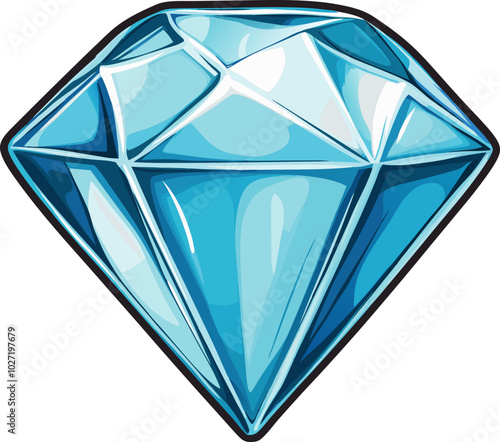 Brilliant Diamond Stone Illustration - High-Quality Gemstone Design