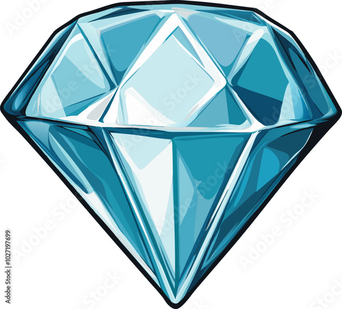 Brilliant Diamond Stone Illustration - High-Quality Gemstone Design