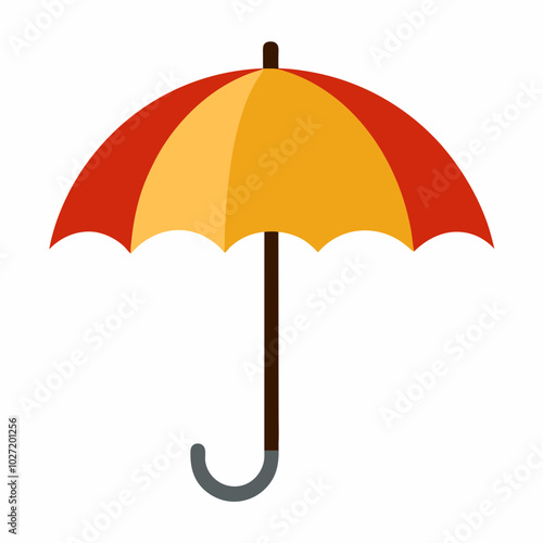 red umbrella isolated on white