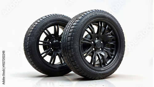 Car wheels on a white background. Car wheel isolated on white background