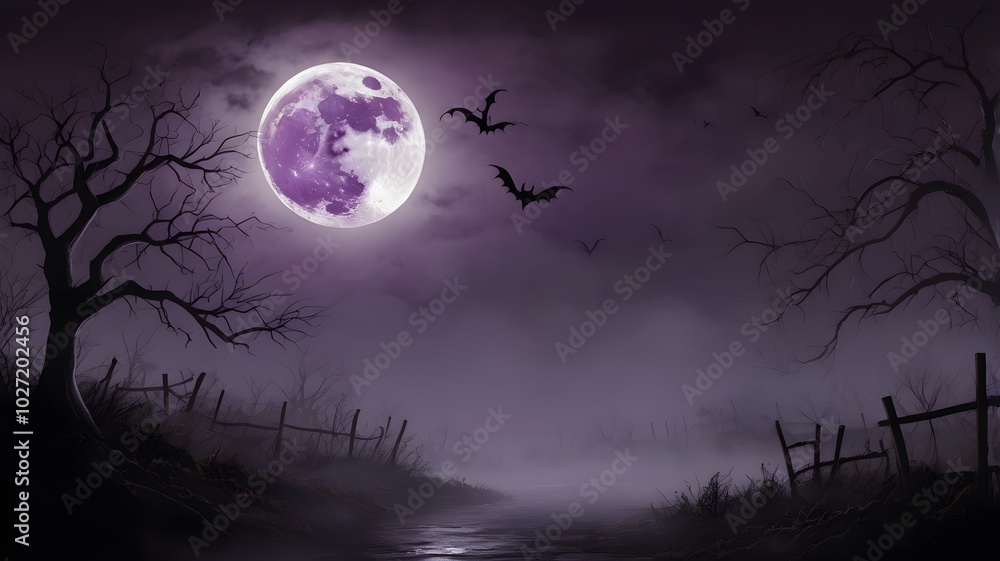 Calm Night with a Foggy Full Moon Calm Night with a Foggy Full Moon