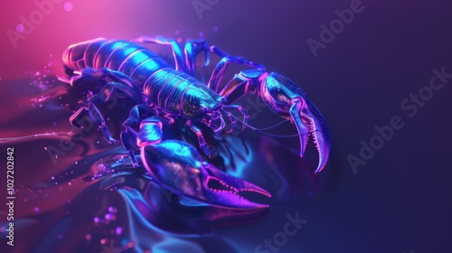 3D Minimalist Scorpion in Vibrant Colors photo