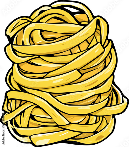 Elegant Pasta Drawing Illustration for Italian Cuisine and Culinary Design