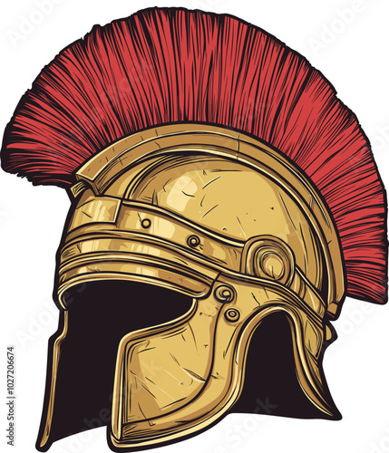 Roman Helmet Design Illustration - Historical Armor Design for Cultural and Educational Use