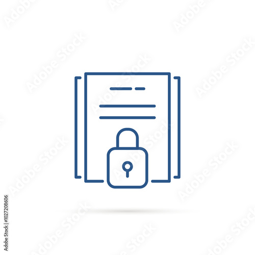 blue confidentiality agreement icon with document
