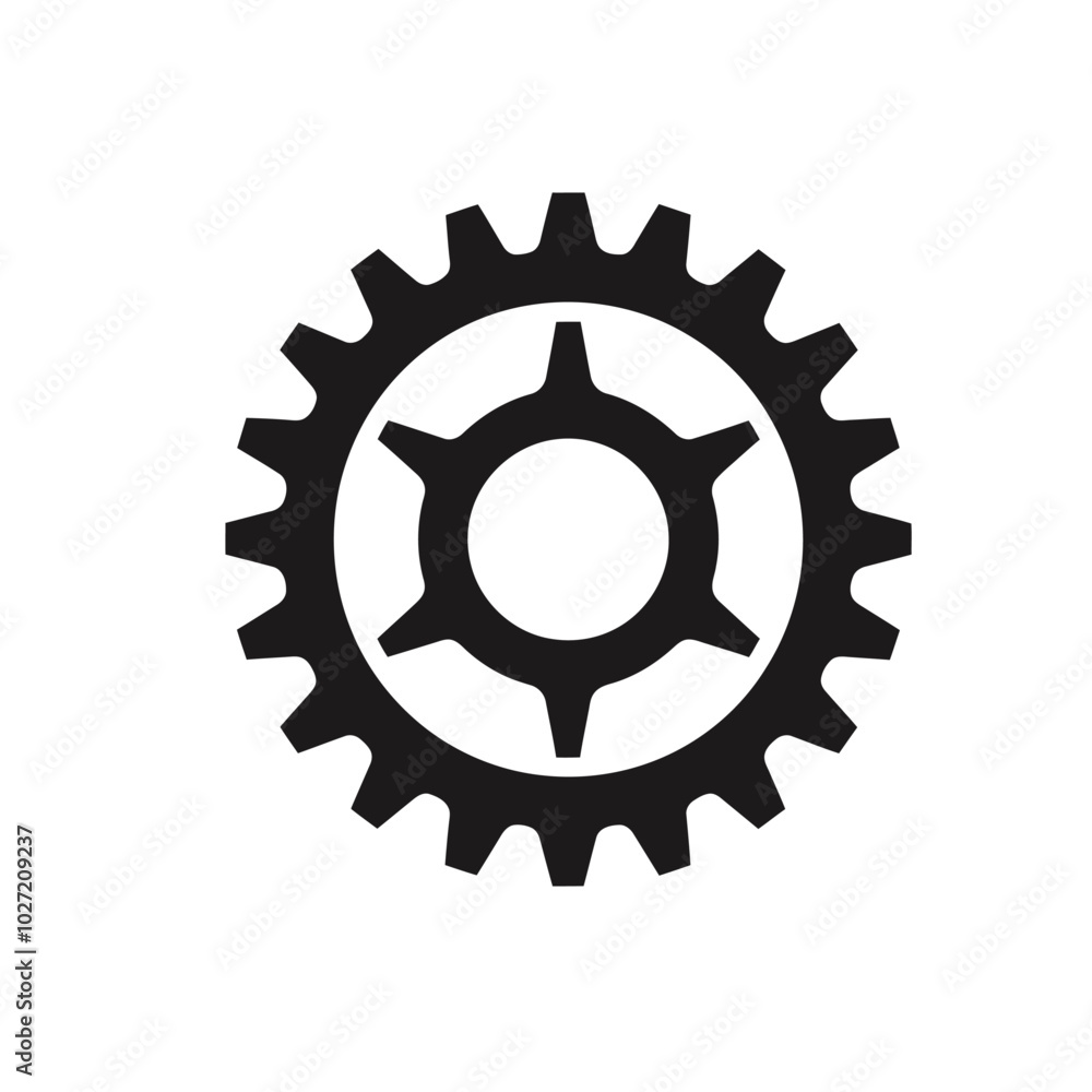 flat vector silhouette of gear wheel icon flat vector silhouette of gear wheel icon