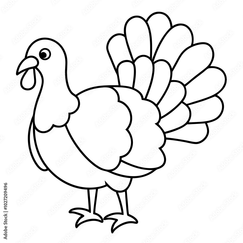 simple icon Children coloring book page, line art, monochrome black and white, cartoon outline cute style, illustration of a turkey simple icon Children coloring book page, line art, monochrome black and white, cartoon outline cute style, illustration of a turkey