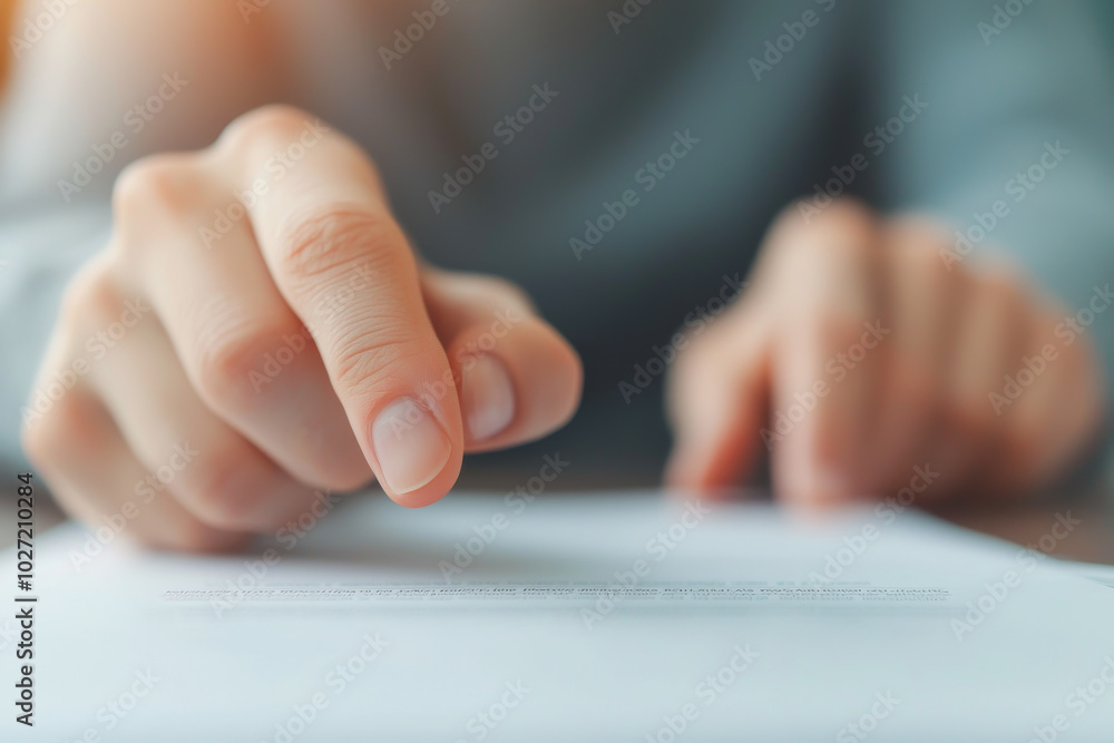 A close-up of a finger pointing at a document, symbolizing focus and attention to detail in administrative or creative tasks. A close-up of a finger pointing at a document, symbolizing focus and attention to detail in administrative or creative tasks.