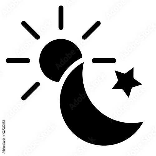Sun and Moon Vector Design Icon Style