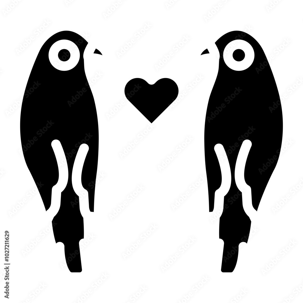 Lovebirds Vector Design Icon Style Lovebirds Vector Design Icon Style