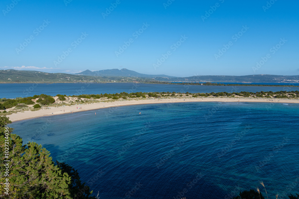 Voidokilia beach in Messinia, Peloponnese, Greece