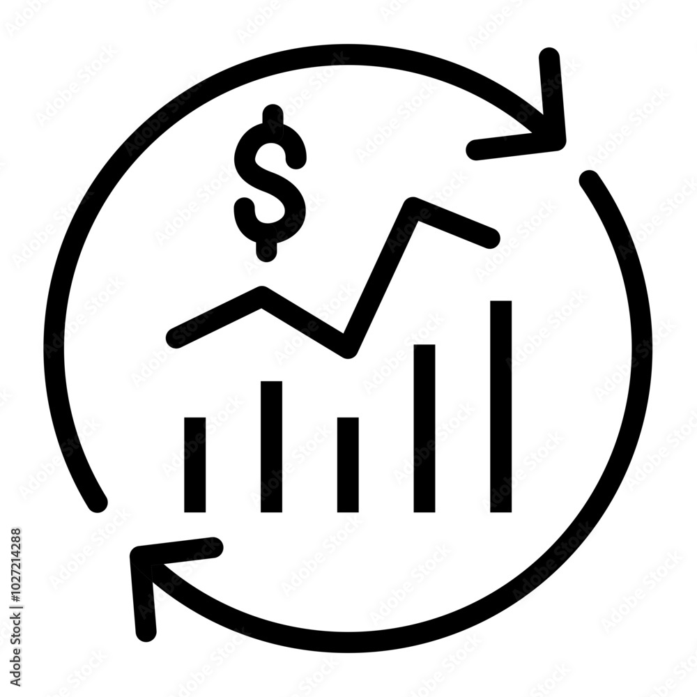 Market Cycle Vector Design Icon Style Market Cycle Vector Design Icon Style