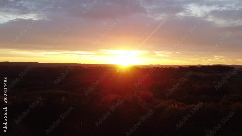 Sunny autumn morning with cloudy sky Sunny autumn morning with cloudy sky