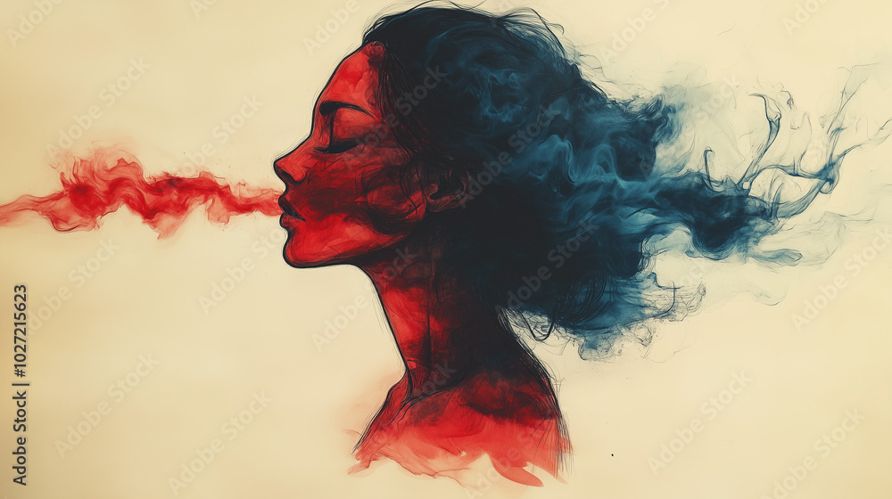 Fototapeta premium portrait of a woman with hair