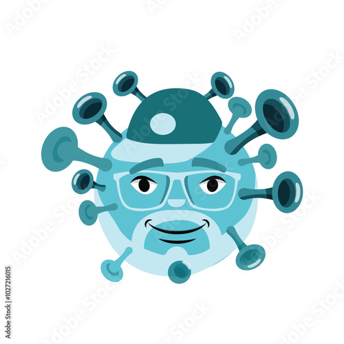 virus vector cartoon character isolated on a white background. humanized germs with eyes vector illustrations.