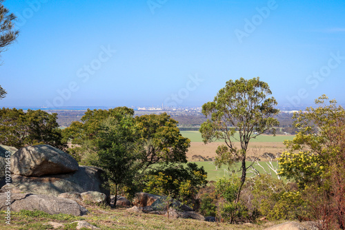 view over city of Geelong from you yangs national park