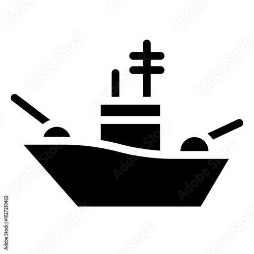 Warship Vector Design Icon Style