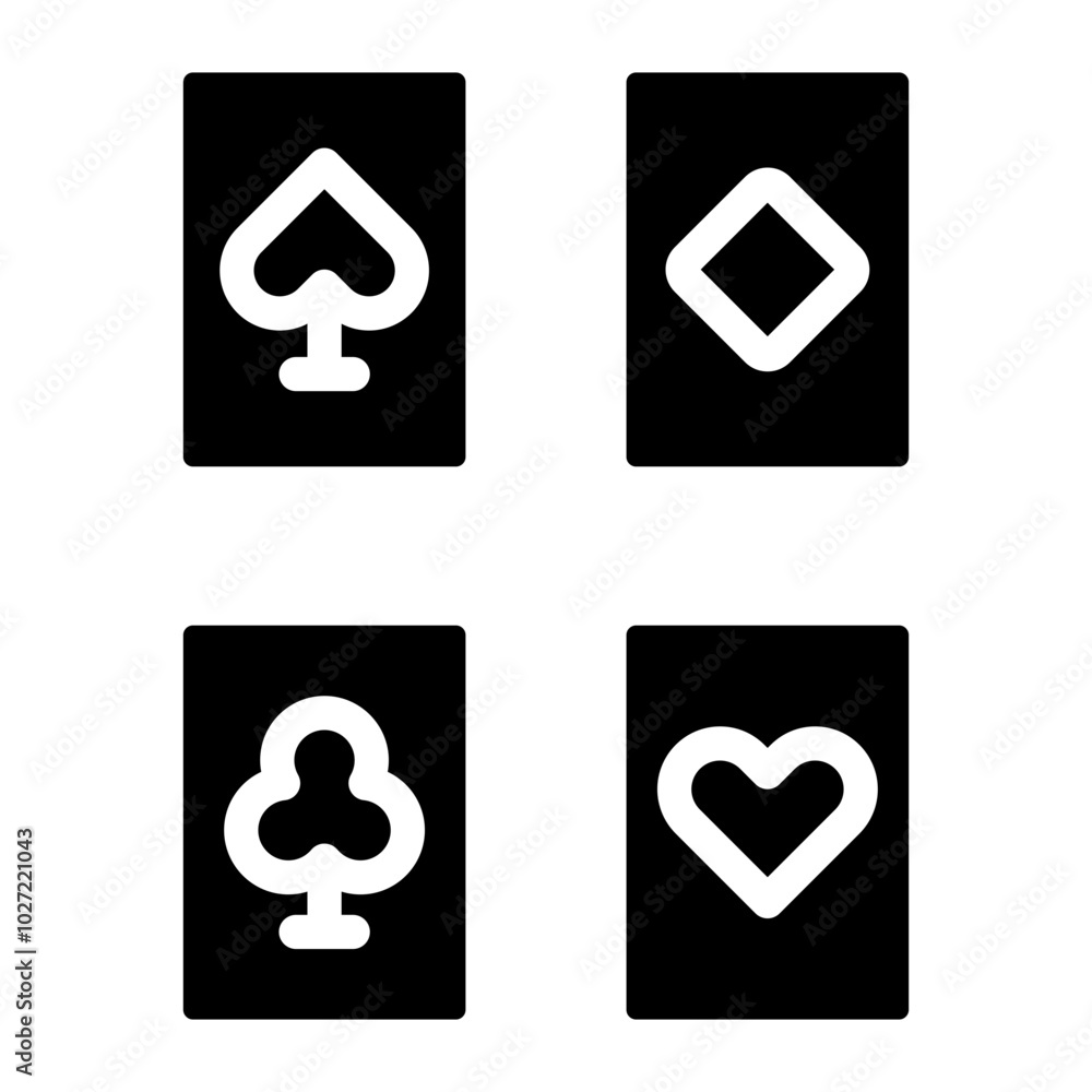 Card Suit Symbols Vector Design Icon Style Card Suit Symbols Vector Design Icon Style