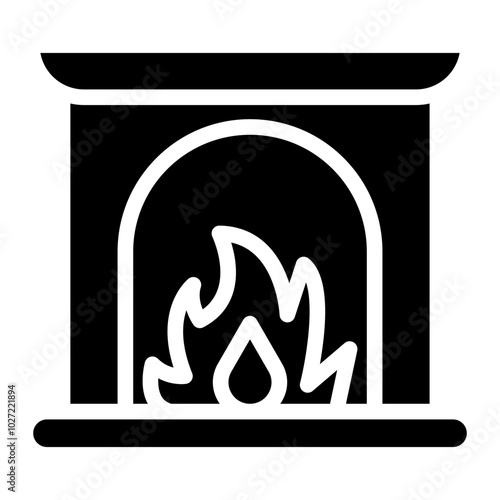 Fireplace Vector Design Icon Style