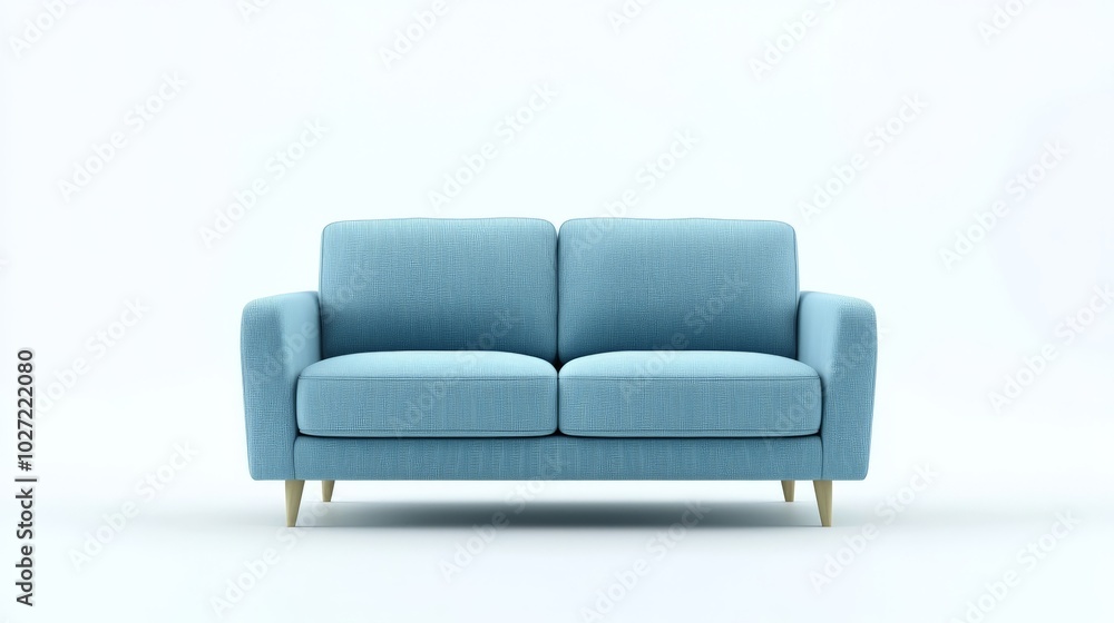 light blue sofa couch isolated on a white background light blue sofa couch isolated on a white background