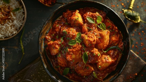 Flavorful Vindaloo with Fresh Ingredients on a Table