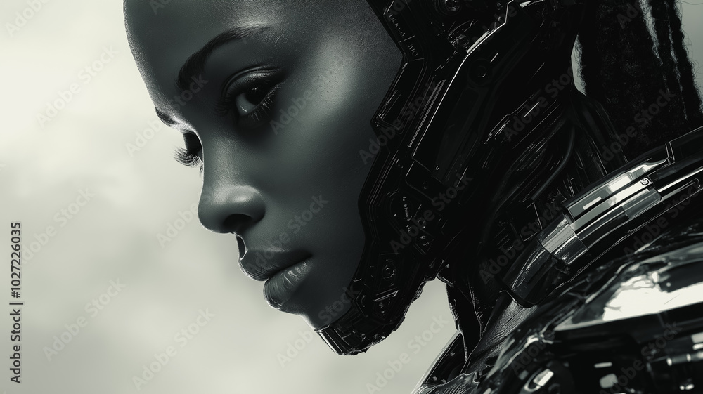 A woman with a black helmet on her head. The woman is looking at the camera A woman with a black helmet on her head. The woman is looking at the camera
