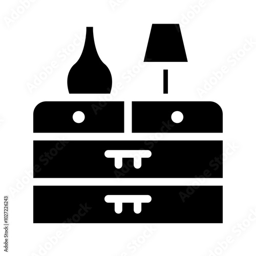 Nightstand Vector Design Icon Style