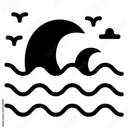 Tidal Wave Vector Design Icon Style