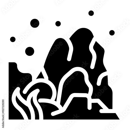 Underwater Cave Vector Design Icon Style