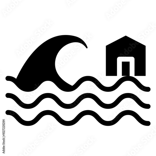 Tsunami Warning Vector Design Icon Style
