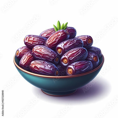 Weet Dates In A Clay Plate On Stone Tile And Wooden