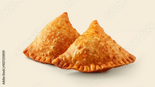 Delicious Samosas on Clean Background