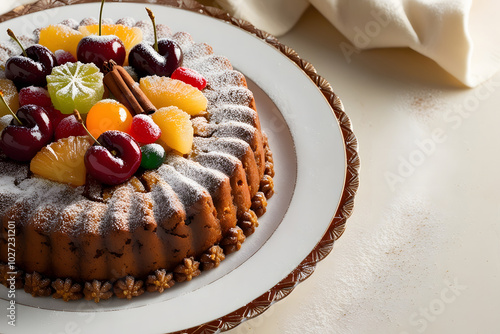 Christmas cake on a plate