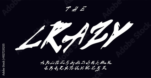 Crazy alphabet, scratches handdrawing letters, punk music festival font for lively mad logo, insane headline, panic typography, Halloween typographic design. Vector typeset