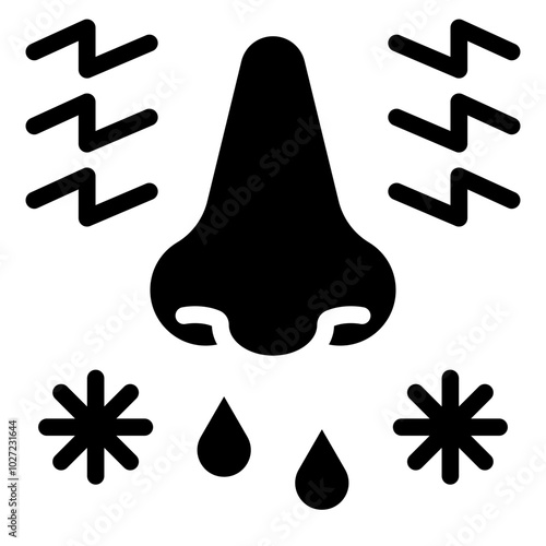 Rhinitis Vector Design Icon Style