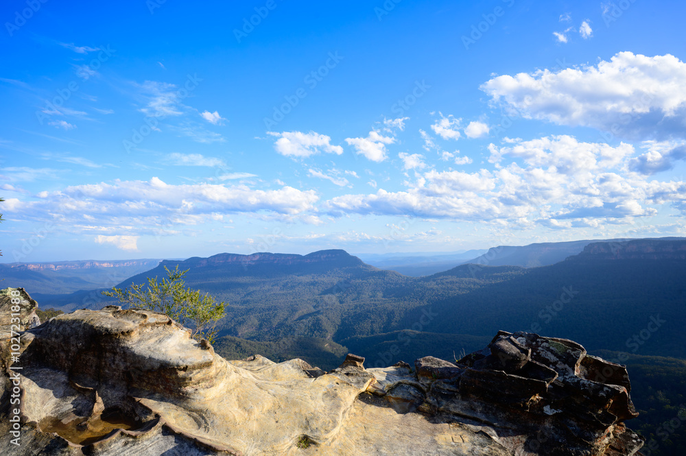 The photo was taken at Echo Point Lookout in Blue Mountain, Australia The photo was taken at Echo Point Lookout in Blue Mountain, Australia