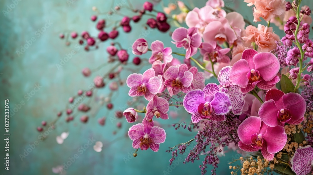 Pink and White Orchids and Other Flowers in a Bouquet Pink and White Orchids and Other Flowers in a Bouquet
