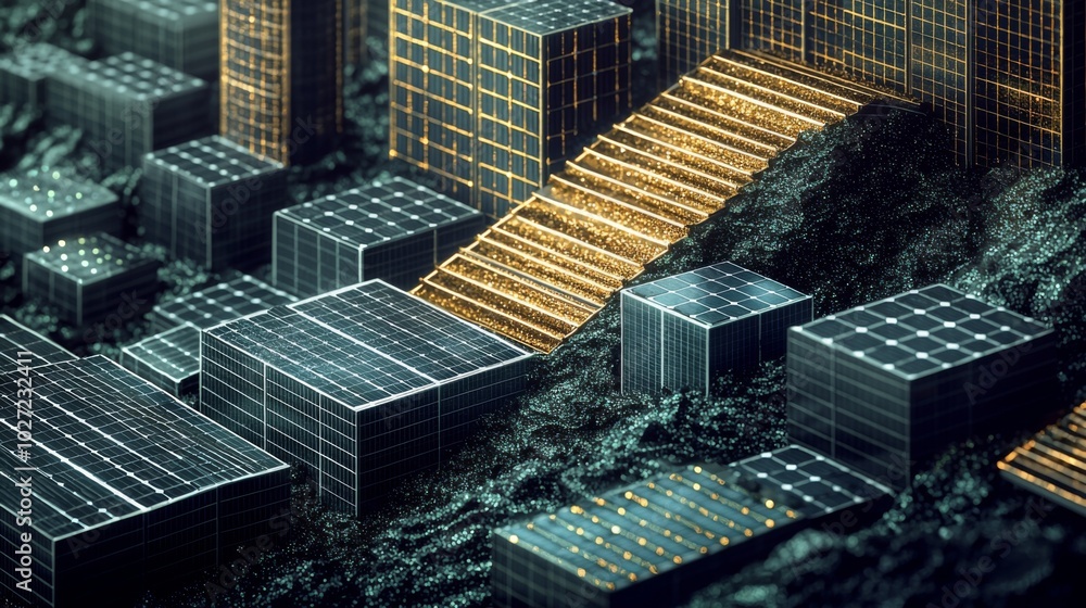 Premium stock illustration depicting Dividend Strategy with Solar Panel influence Premium stock illustration depicting Dividend Strategy with Solar Panel influence