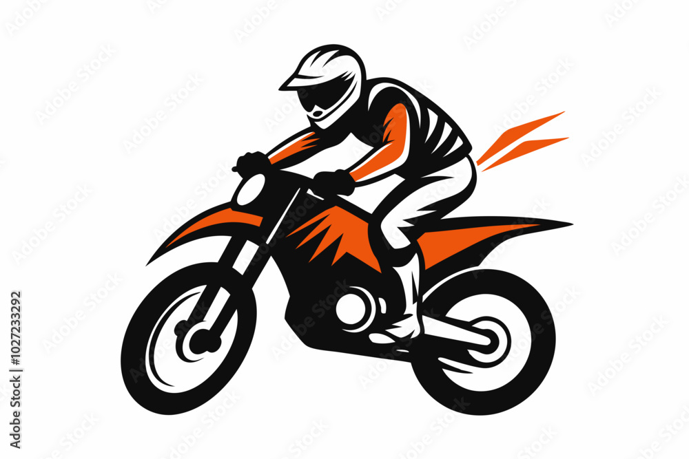 Dynamic dirt bike rider in action stylish vector t shirt design on white background Dynamic dirt bike rider in action stylish vector t shirt design on white background