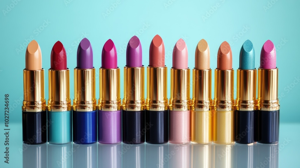 Vibrant Lipstick Collection on Display Vibrant Lipstick Collection on Display