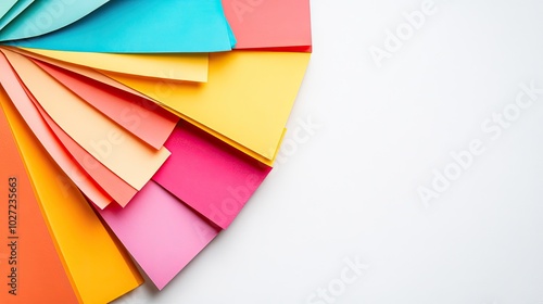 Colorful Paper Sheets in Circular Arrangement