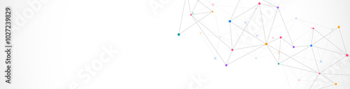 Abstract vector background and geometric pattern with connecting the dots and lines for banner design or header. Minimalistic vector texture for modern design