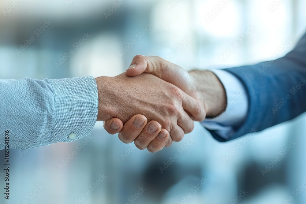 Two businessmen shaking hands in an agreement or partnership. Two businessmen shaking hands in an agreement or partnership.