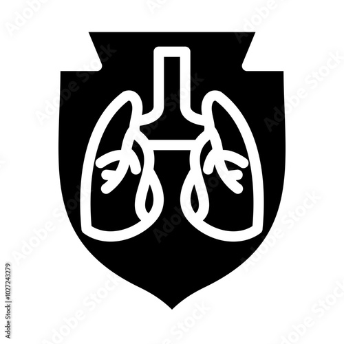 Lung Recovery Emblem Vector Design Icon Style