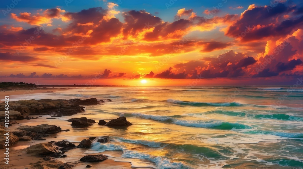 A tranquil sunset over a calm body of water, reflecting vibrant hues of orange, A tranquil sunset over a calm body of water, reflecting vibrant hues of orange,