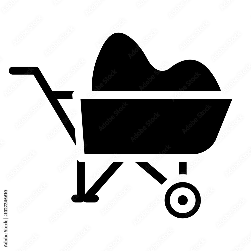Wheelbarrow Vector Design Icon Style Wheelbarrow Vector Design Icon Style