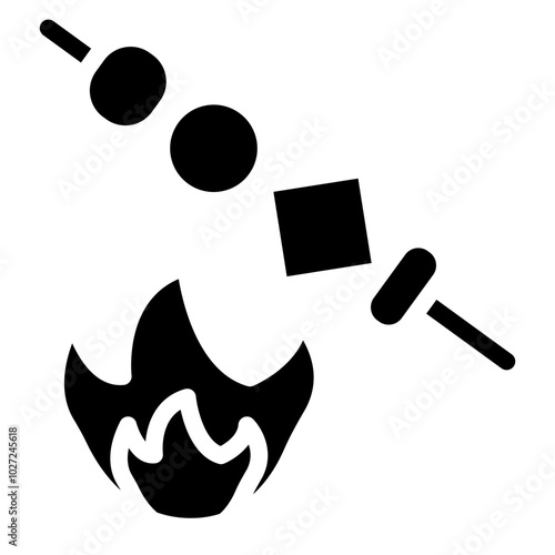 BBQ skewer Vector Design Icon Style